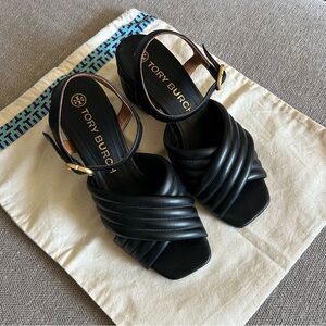 Tory Burch Kira Quilted Block Heel Sandals Shoes